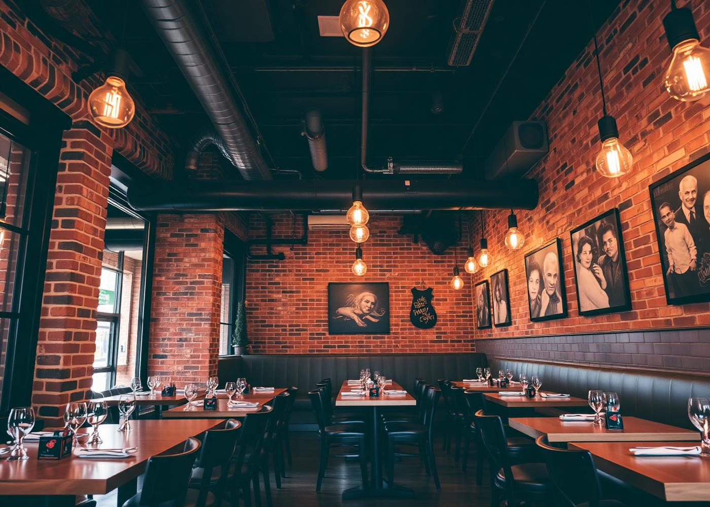 The warm, brick-walled interior of StuffedEnuff in Columbus, Ohio
